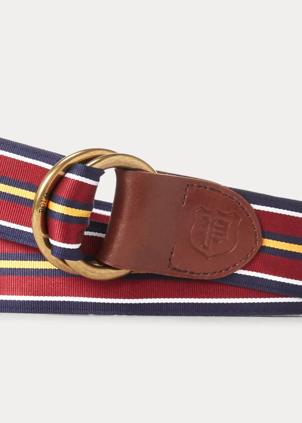 Ralph Lauren Grosgrain O-Ring Belt Tmavě Blankyt Bílé Vínové Zlaté | KZvogbIk