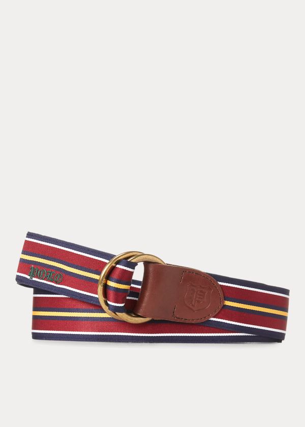 Ralph Lauren Grosgrain O-Ring Belt Tmavě Blankyt Bílé Vínové Zlaté | KZvogbIk