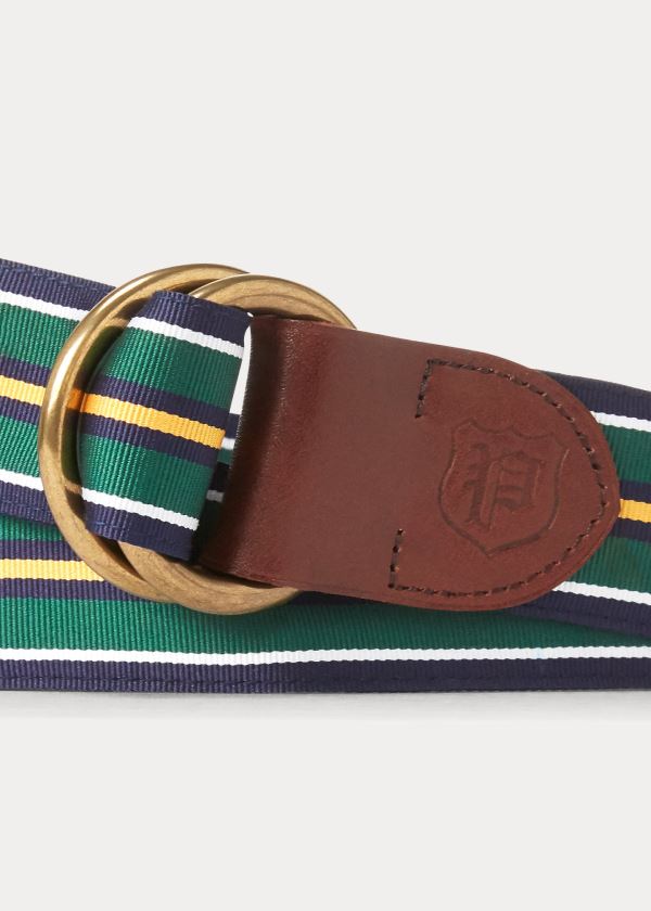 Ralph Lauren Grosgrain O-Ring Belt Tmavě Blankyt Bílé Zelene Zlaté | utqLeFWO