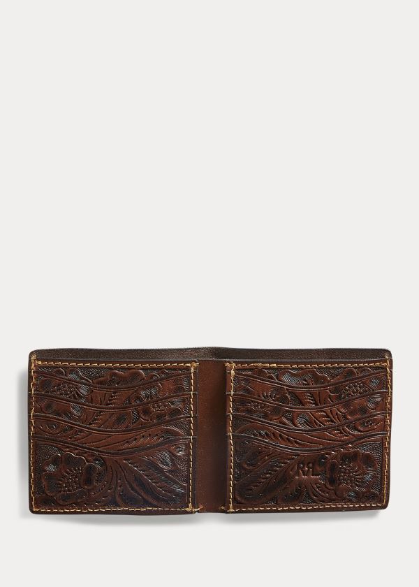 Ralph Lauren Hand-Tooled Læder Billfold Hnědé | ZFanLwV2