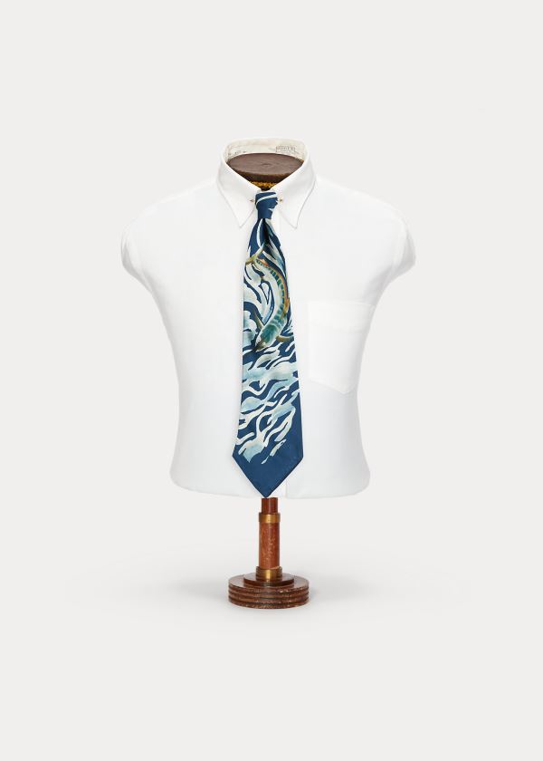 Ralph Lauren Handmade Sailfish Silk Tie Blankyt Viacfarebný | jlBR6pvl