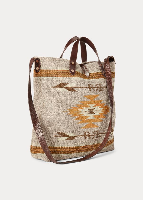 Ralph Lauren Handwoven Southwestern Tote Béžový Viacfarebný | GSe1U2wi