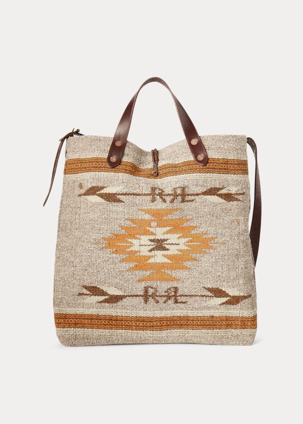 Ralph Lauren Handwoven Southwestern Tote Béžový Viacfarebný | GSe1U2wi