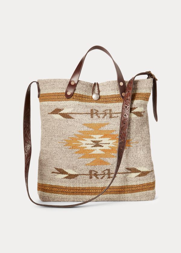 Ralph Lauren Handwoven Southwestern Tote Béžový Viacfarebný | GSe1U2wi