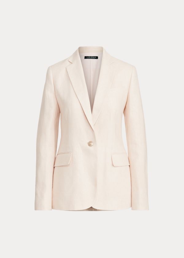 Ralph Lauren Herringbone Linen Blazer Světle Růžové | 899pL4zJ