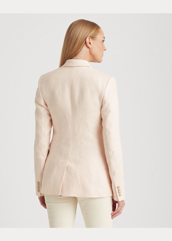 Ralph Lauren Herringbone Linen Blazer Světle Růžové | 899pL4zJ