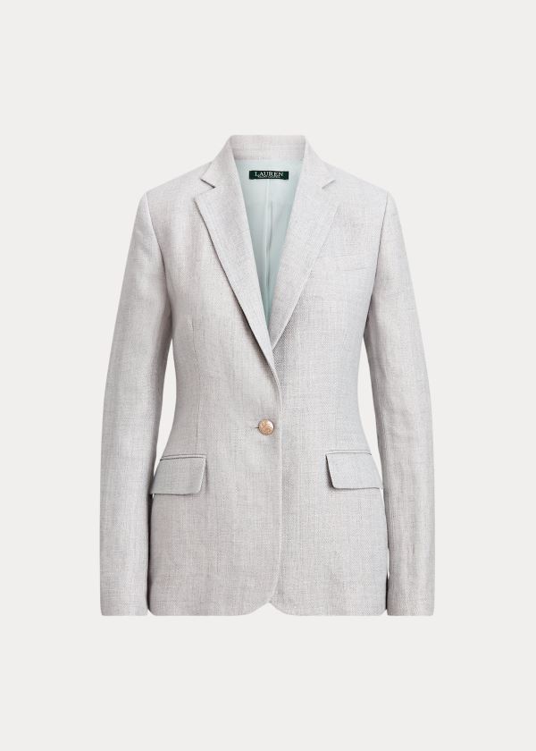 Ralph Lauren Herringbone Linen Blazer Světle Blankyt | Hw62Etr1