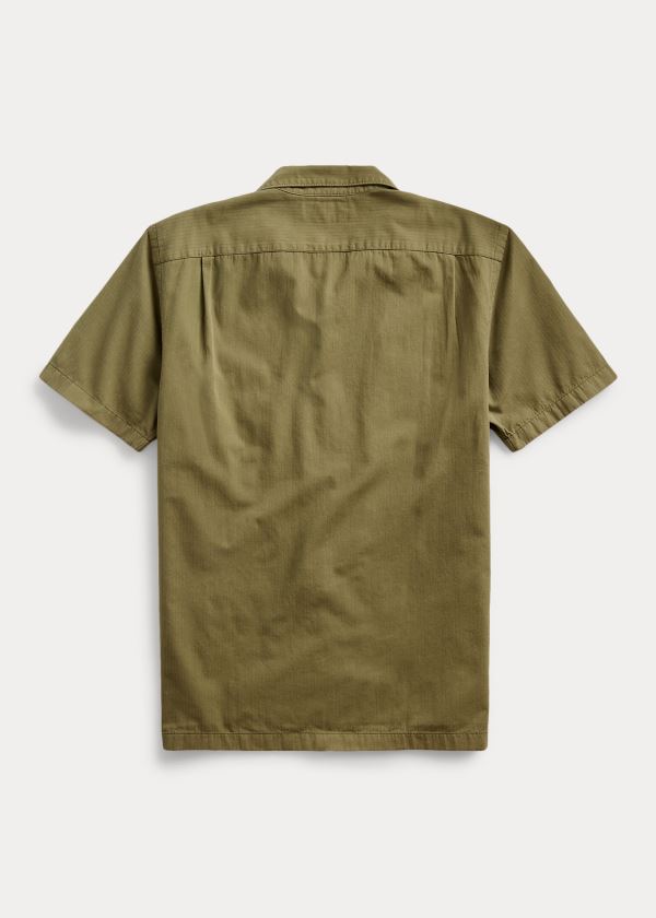 Ralph Lauren Herringbone Twill Camp Shirt Olivy Zelené | lMKUkJI3