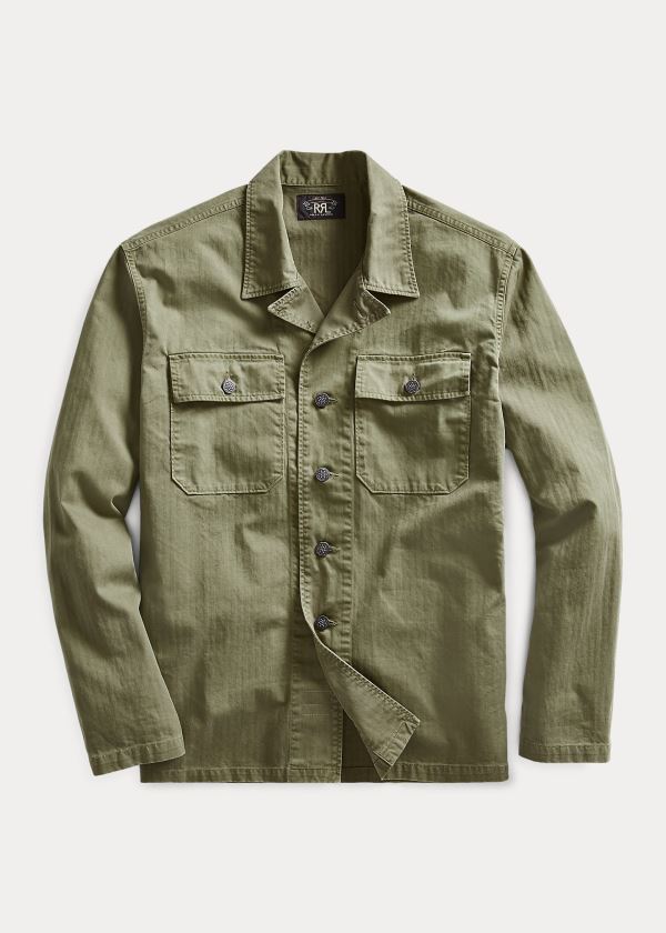 Ralph Lauren Herringbone Twill Shirt Olivy Zelené | NIxVZDPl