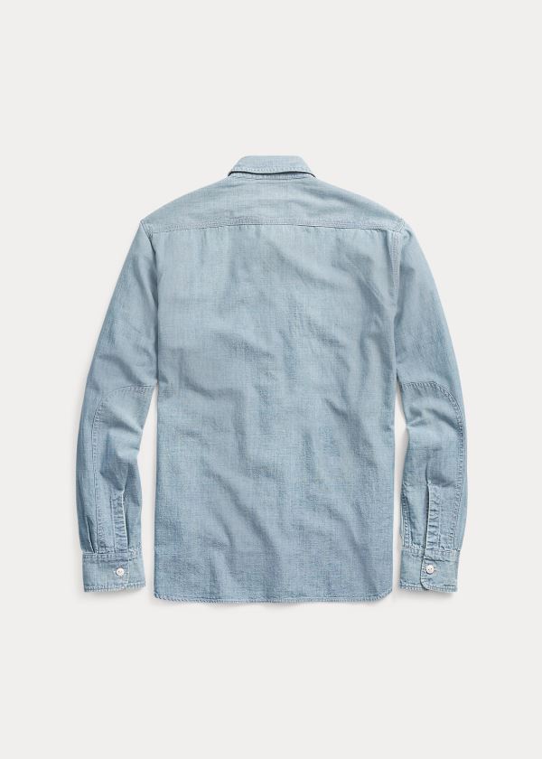 Ralph Lauren Indigo Chambray Workshirt Blankyt Blankyt Světle Modré | nEz6e8Kz