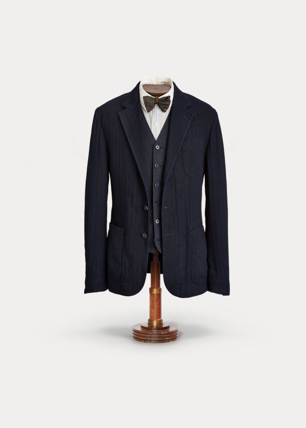 Ralph Lauren Indigo Herringbone Sportovní Coat Indigo | 6i5OXq0g