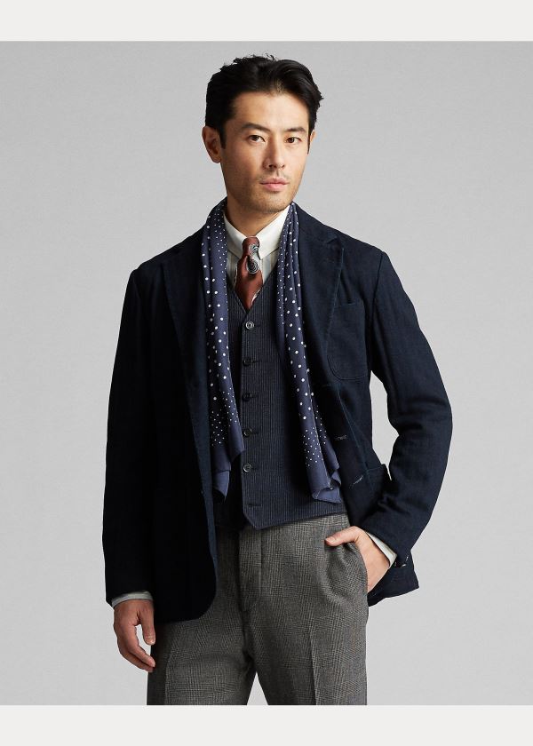 Ralph Lauren Indigo Herringbone Sportovní Coat Indigo | 6i5OXq0g