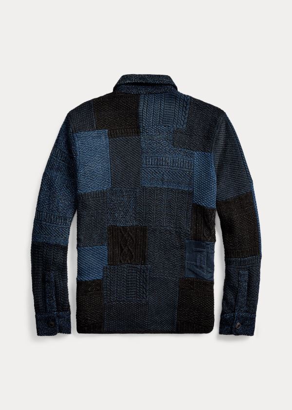 Ralph Lauren Indigo Patchwork Shirt Svetrové Černé Blankyt Indigo | sKIoAw6S