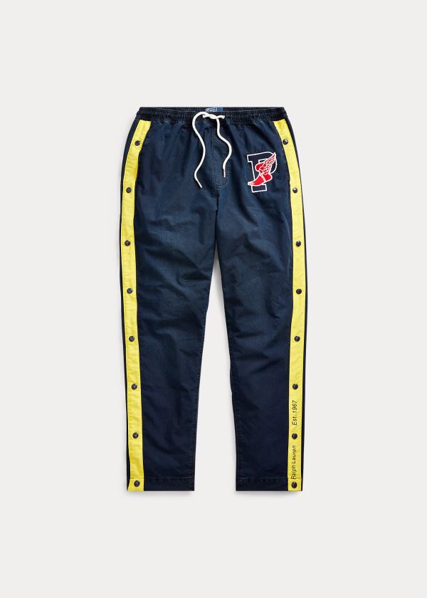 Ralph Lauren Indigo Stadium Tear-Away Pant Tmavě Blankyt Žluté | W45ZypNu