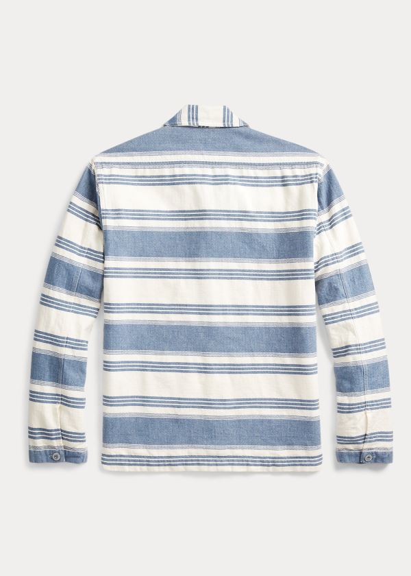 Ralph Lauren Indigo Striped Overshirt Krém Indigo | P59qWGhs