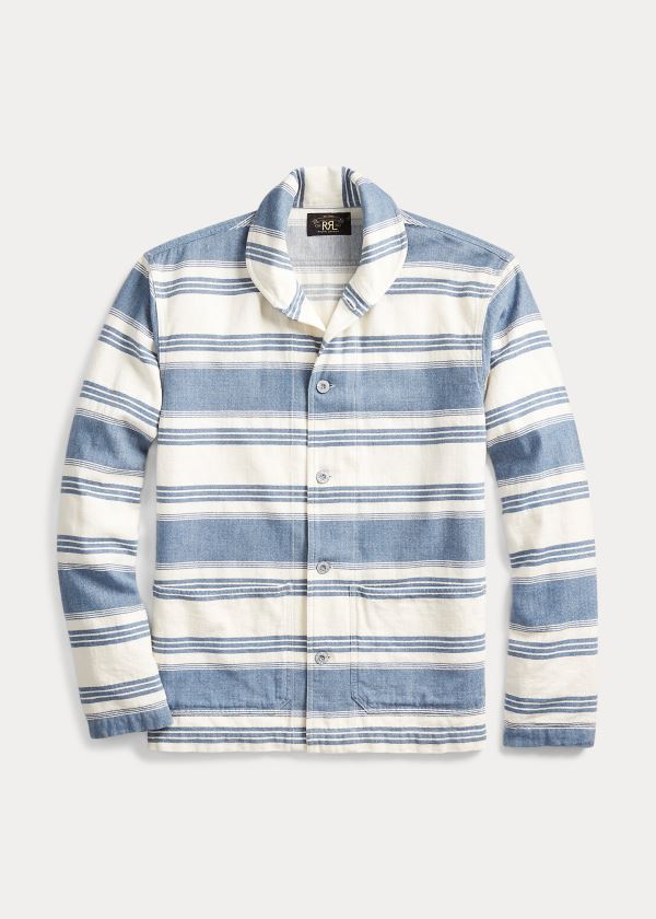 Ralph Lauren Indigo Striped Overshirt Krém Indigo | P59qWGhs