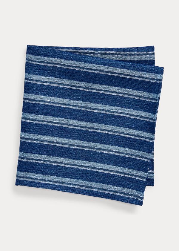 Ralph Lauren Indigo-Striped Pocket Square Indigo Viacfarebný Proužek | 7zhKd8mk