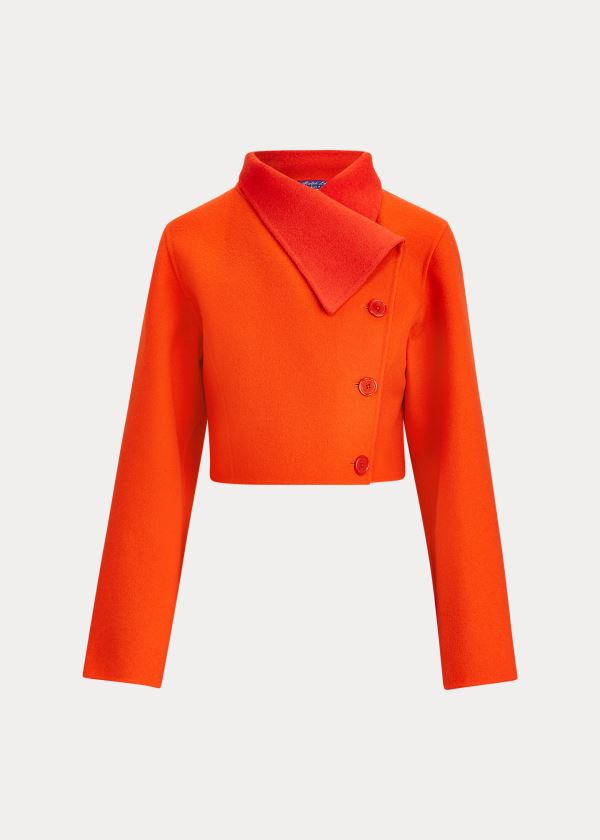 Ralph Lauren Jamie Two-Tone Wool Jacket Oranžové | 1HUPyccJ