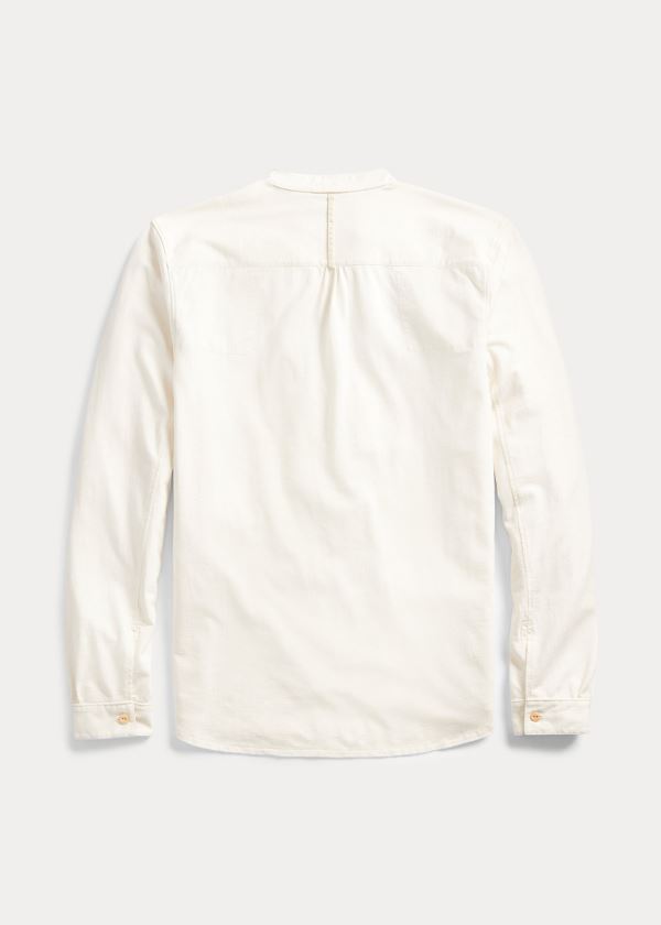 Ralph Lauren Jersey Band-Collar Shirt Bílé | Fv0DDOME