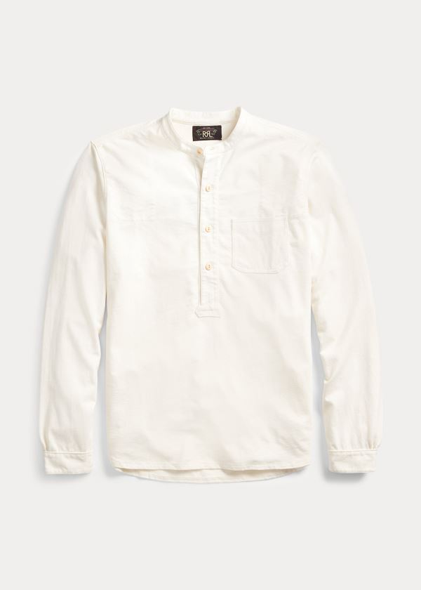 Ralph Lauren Jersey Band-Collar Shirt Bílé | Fv0DDOME