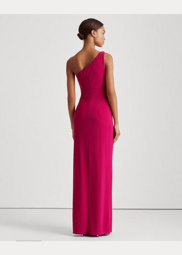 Ralph Lauren Jersey One-Shoulder Gown Světle Fuchsie | 0SYMyBcn