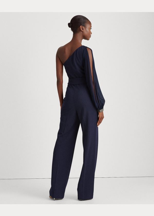 Ralph Lauren Jersey One-Shoulder Jumpsuit Tmavě Blankyt | 6fgLmdxw