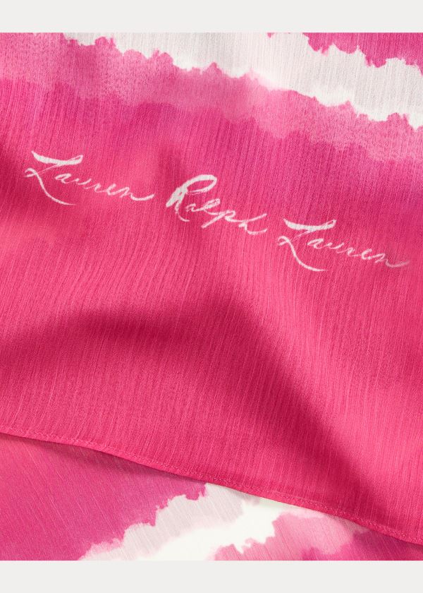 Ralph Lauren Julia Crinkle Chiffon Scarf Světle Fuchsie | ptw4EOY9