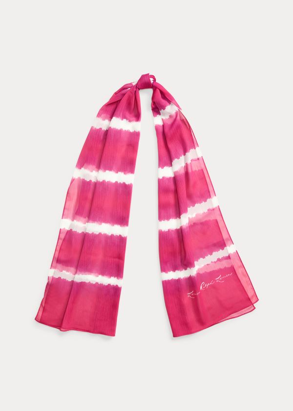 Ralph Lauren Julia Crinkle Chiffon Scarf Světle Fuchsie | ptw4EOY9