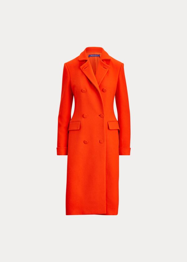 Ralph Lauren Kamilla Virgin Wool Coat Oranžové | BJBO9dt7