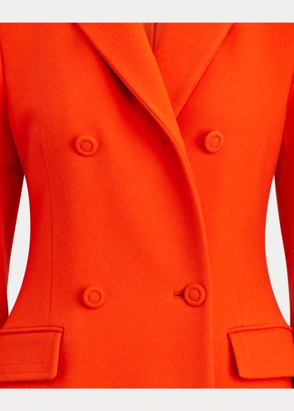 Ralph Lauren Kamilla Virgin Wool Coat Oranžové | BJBO9dt7