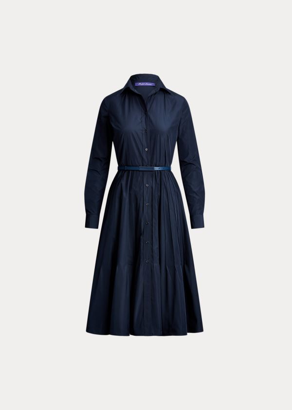 Ralph Lauren Karly Taffeta Shirtdress Světle Tmavě Blankyt | hGOZ3pS2