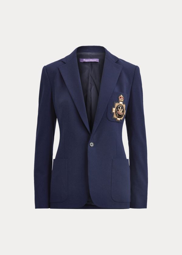 Ralph Lauren Katherine Wool Crepe Jacket Tmavě Blankyt | nTx3czOX