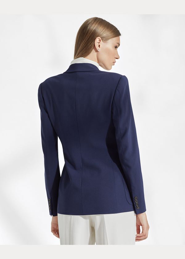 Ralph Lauren Katherine Wool Crepe Jacket Tmavě Blankyt | nTx3czOX