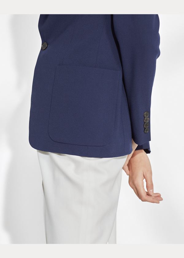 Ralph Lauren Katherine Wool Crepe Jacket Tmavě Blankyt | nTx3czOX