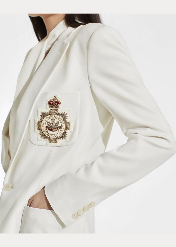 Ralph Lauren Katherine Wool Crepe Jacket Krém | wDnLarEe