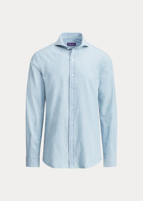 Ralph Lauren Keaton Tailored Chambray Shirt Blankyt Blankyt Světle Modré | 5NkTIKMQ