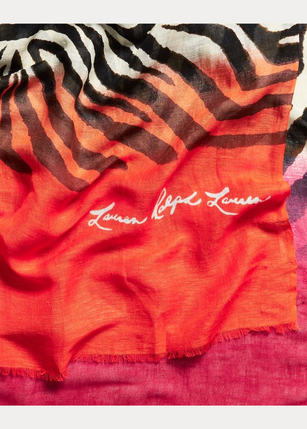 Ralph Lauren Kendall Linen-Blend Scarf Světle Fuchsie | VH7084YQ