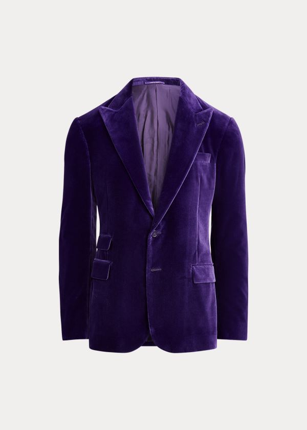 Ralph Lauren Kent Velvet Dinner Jacket Fialové | YkPD7mqb