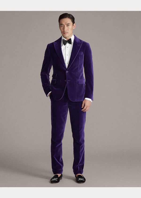 Ralph Lauren Kent Velvet Dinner Jacket Fialové | YkPD7mqb