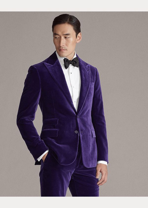 Ralph Lauren Kent Velvet Dinner Jacket Fialové | YkPD7mqb