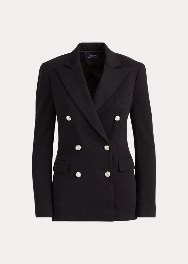 Ralph Lauren Knit Double-Breasted Blazer Černé | zP5JoiIx