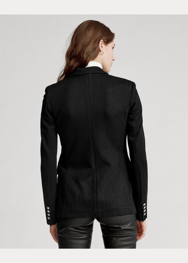 Ralph Lauren Knit Double-Breasted Blazer Černé | zP5JoiIx