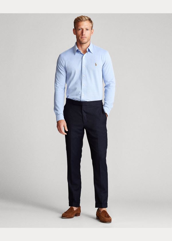 Ralph Lauren Knit Oxford Shirt Blankyt Bílé | bXskktvo