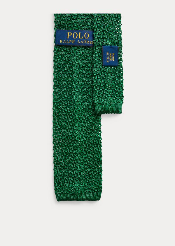 Ralph Lauren Knit Silk Tie Zelene | IeNzPcK3