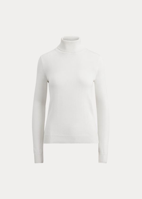 Ralph Lauren Lacquered Turtleneck Svetrové Krém | Qssgo2Nq