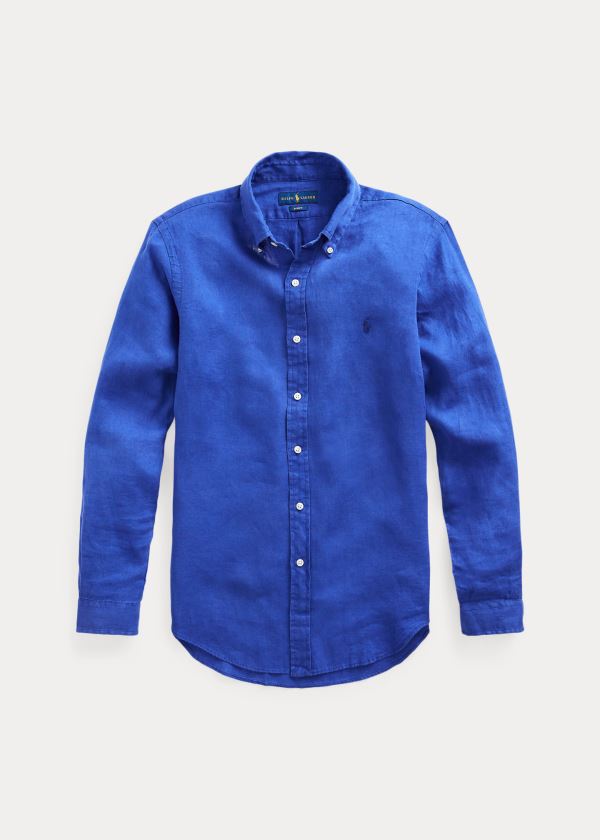 Ralph Lauren Lehké Linen Shirt Královská Modrá Blankyt | gg8rSaOr