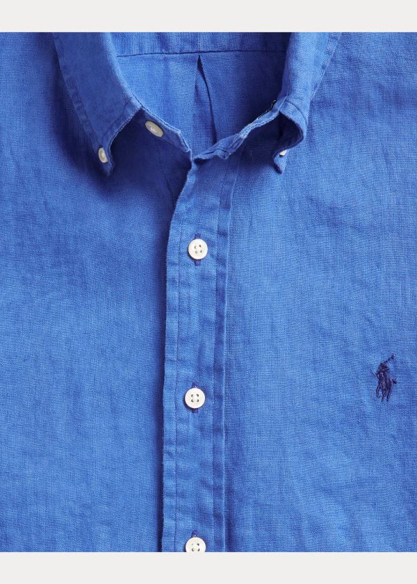 Ralph Lauren Lehké Linen Shirt Královská Modrá Blankyt | gg8rSaOr