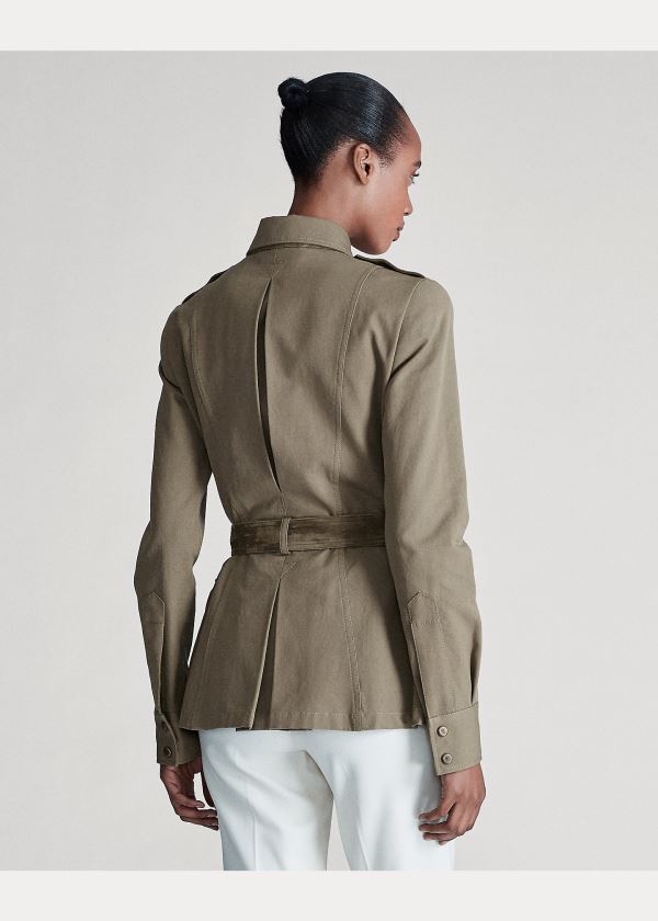 Ralph Lauren Lydie Belted Platene Jacket Zelene | gXgYC2NS