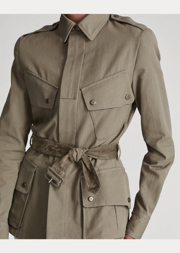 Ralph Lauren Lydie Belted Platene Jacket Zelene | gXgYC2NS