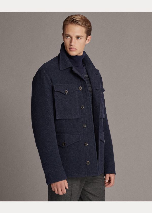 Ralph Lauren Mapleton Merino Wool Jacket Tmavě Blankyt Šedé | IPsSHV3T